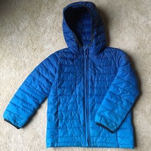 GAP boys/girls lightweight blue puffer coat XS 4-5